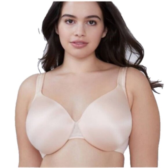 Cacique Lane Bryant Womens Bra Smooth Satin Full Coverage 44DD Ivory Bisque - Picture 7 of 7